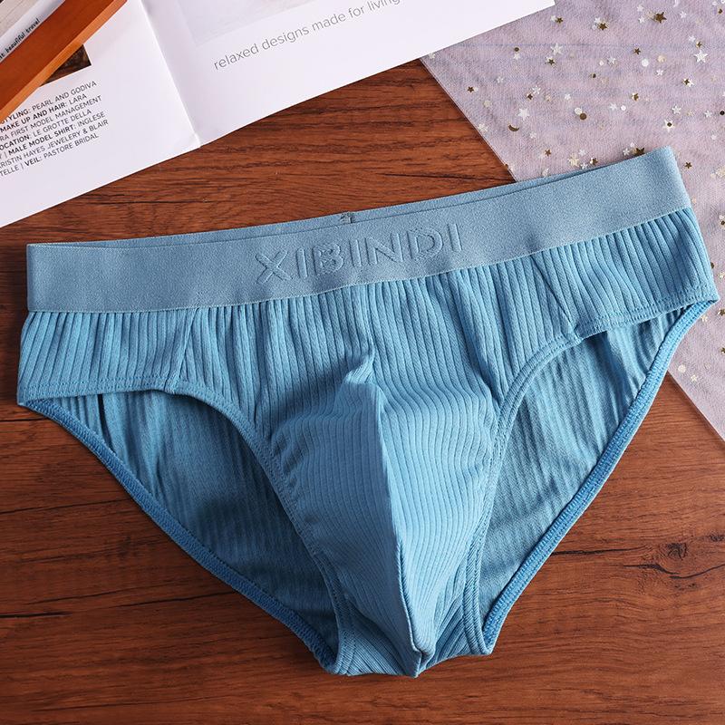 Мужское нижнее белье из чистого хлопка, дышащие трусы-треугольники, молодежные мужские трусы U-образной формы, сексуальные однотонные простые шорты