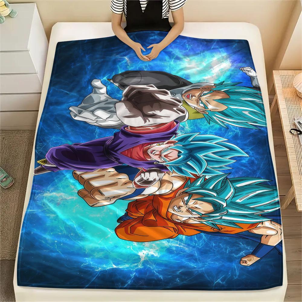 Dragon Ball Super Print Flannel Blanket, Suitable for Bedrooms, Sofas, Beds, Chairs, Picnics, Travel, Warm -HE6
