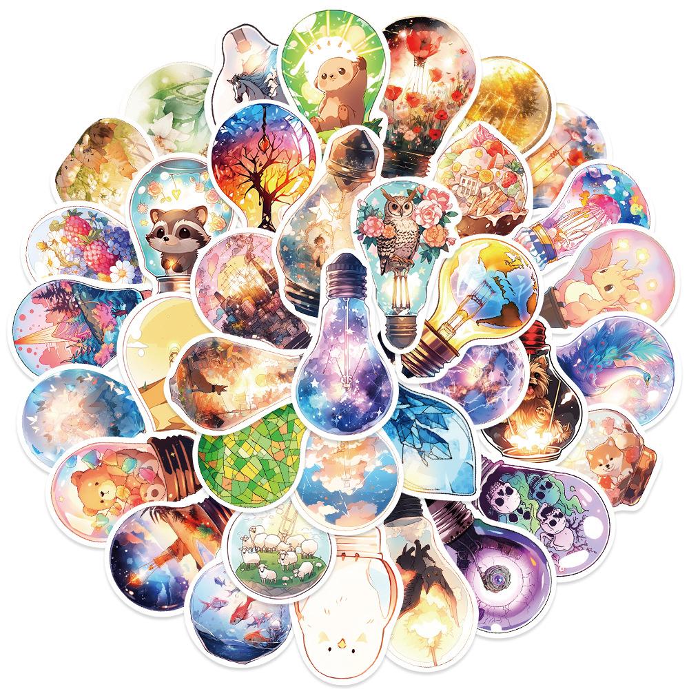 10/50 шт INS стиль фантастические лампочки мир наклейки мультфильм эстетические граффити наклейки для DIY багаж ноутбук велосипед наклейки