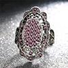 Vintage Women Party Jewelry Oval Shape Hollow Finger Ring Gifts