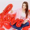 Набор воздушных шаров ко Дню святого Валентина I LOVE YOU Медведь, обнимающий сердце, Шарик из алюминиевой пленки Используется для украшения вечеринки ко Дню святого Валентина Свадьбы