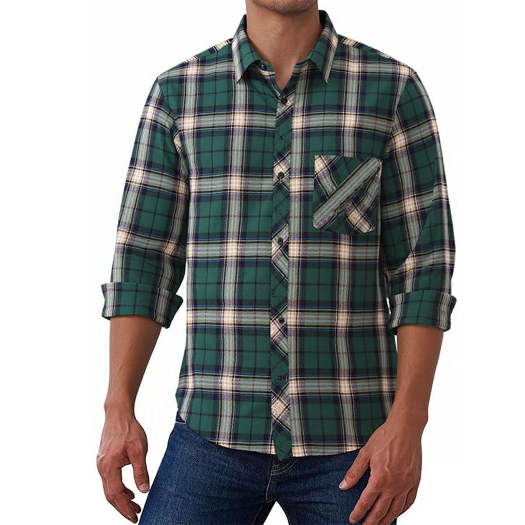 Американская ретро повседневная клетчатая рубашка для мужчин и женщин, осенне-зимняя рубашка-куртка с длинным рукавом, топ-кардиган с карманом