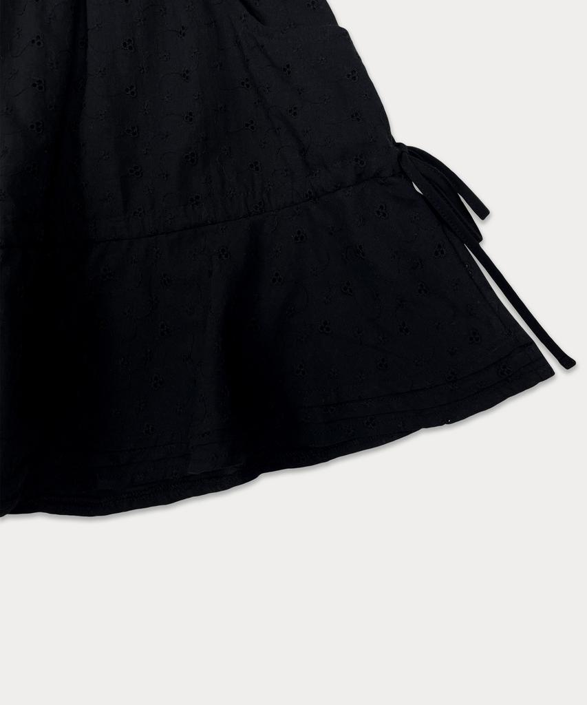Sseomweeobeoteo Floral Ribbon Cancan Skirt - Black