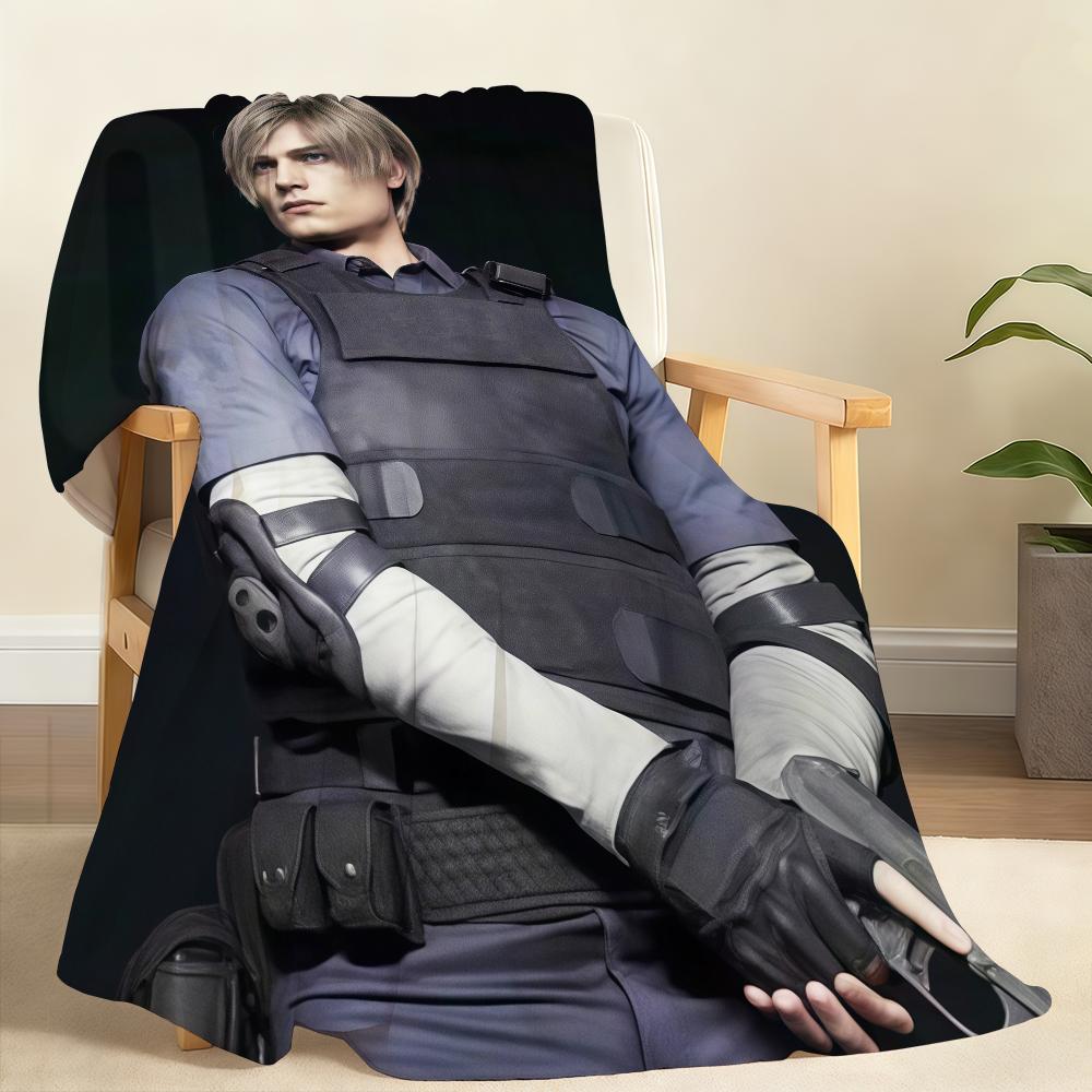 Cartoon LLeon KKennedyS Blanket Soft Throw Blanket for Home Bedroom Bed Sofa Picnic Travel Office Rest Cover Blanket Gift