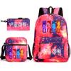 Teen Animation Backpack Elementary School Student Fashion School Bag Three-piece Set
