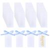 1set 100 Sets Blank Paper Gift Tags with Ribbons Rectangle Azure 9x4x0.03cm