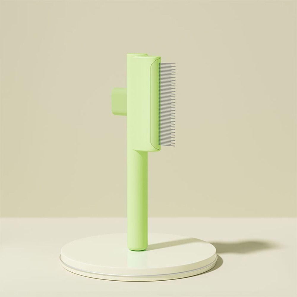 With Release Button Flea Comb Self Cleaning De-Shedding Cat Hair Comb for Short and Long Hair Cats