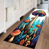 Vintage Mushroom Pattern Runner Rug Enchanted Forest Kitchen Carpet Soft Non-Slip Mat Boho Home Decor for Entryway Living Room