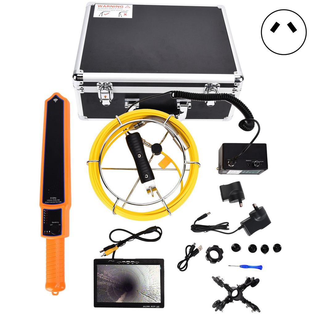 7in LCD 512HZ Pipeline Inspection Camera with 12LED High Definition Pipeline Endoscope for