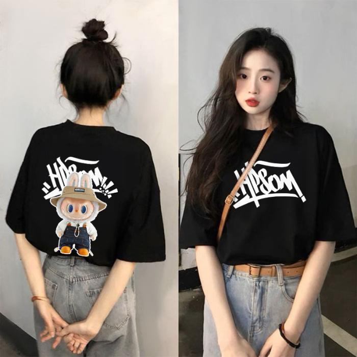 Summer's New Stylish and Youthful T-shirt for Women A Trendy Large-sized Short-sleeved Cute and Loose Top