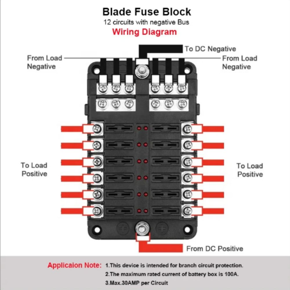 Waterproof Protection Fuse Box Holder 12-Way Circuit Fuse Holder Box Car Installation