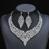 3PC Women's Fashion Leaf Necklace Earrings Jewelry Set Light Luxury Design Wedding Party Festival Gift-8884