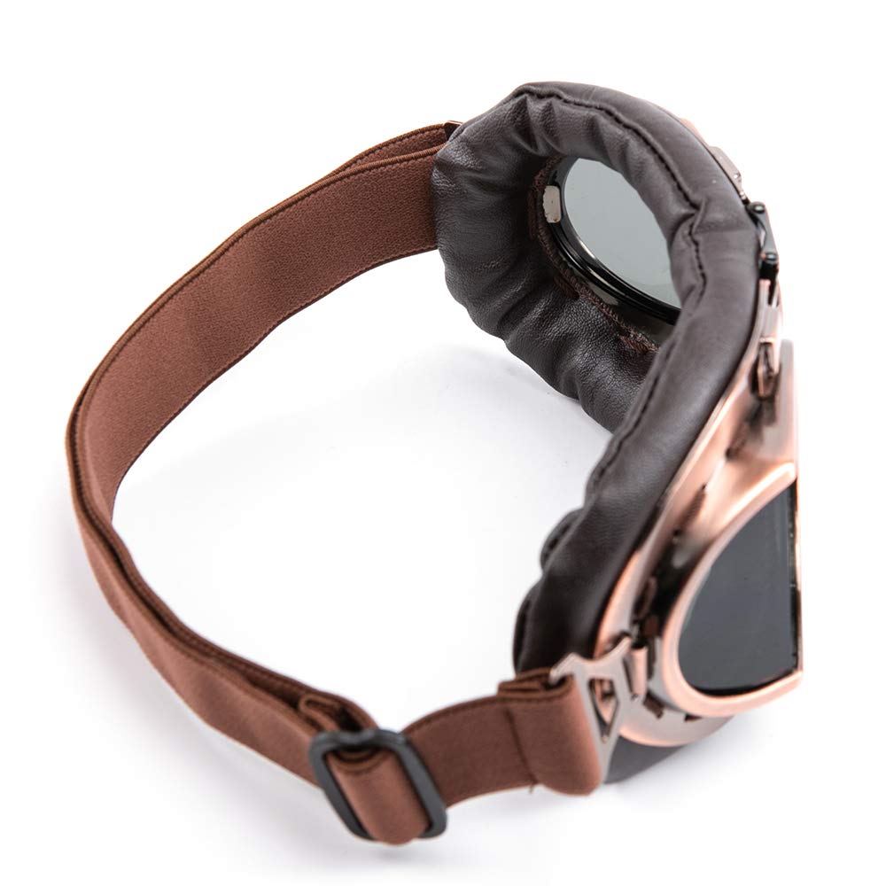 [Evomosa] Vintage Pilot-Style Motorcycle Goggles Eyewear for Half Helmets