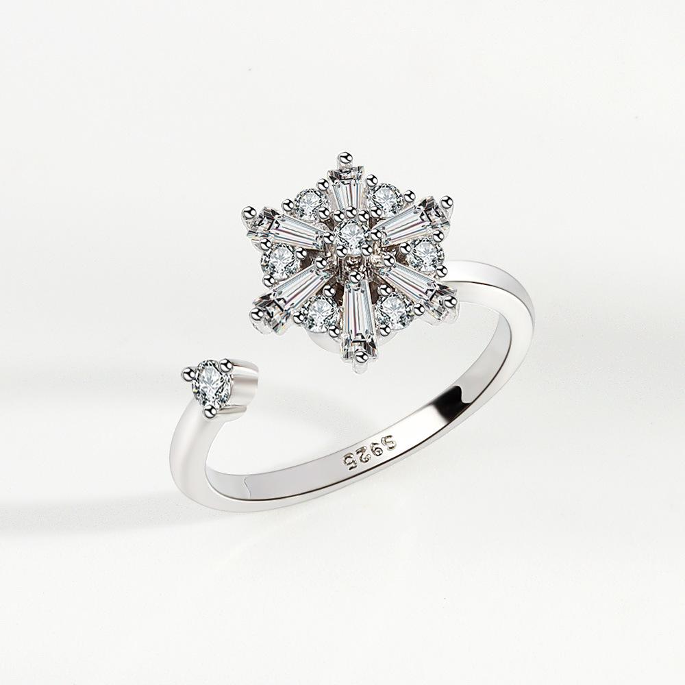 Оригинальное европейское и американское вращающееся кольцо с отверстием, которое можно отрегулировать для снятия давления, кольцо из циркония для женщин