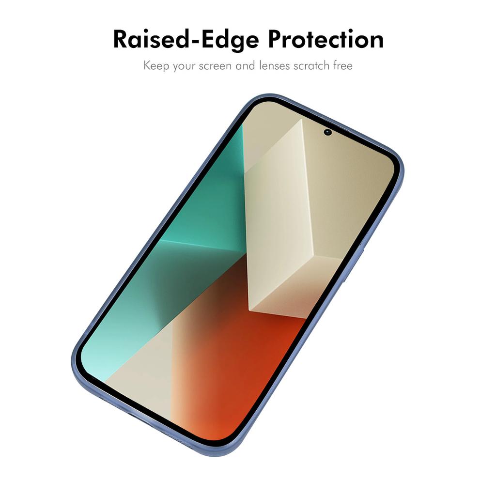 For Xiaomi Redmi Note 13 5G Case Matte TPU Phone Cover with Lens Film+9H Glass Protector