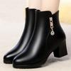 Fashion Women Plush Boots Winter Warm Thick Heel  High-heeled Fashion Snow Boots Women Short Simple Comfortable Versatile Boots