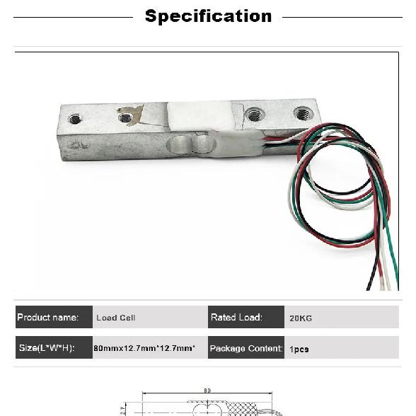20Kg 44lb Aluminium Alloy Load Cell YZC-133 for Home Kitchen Electronic Scale