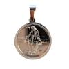 [R8069] - Silver-plated 'Virgin Mary' Steel Pendant - 25 Mm