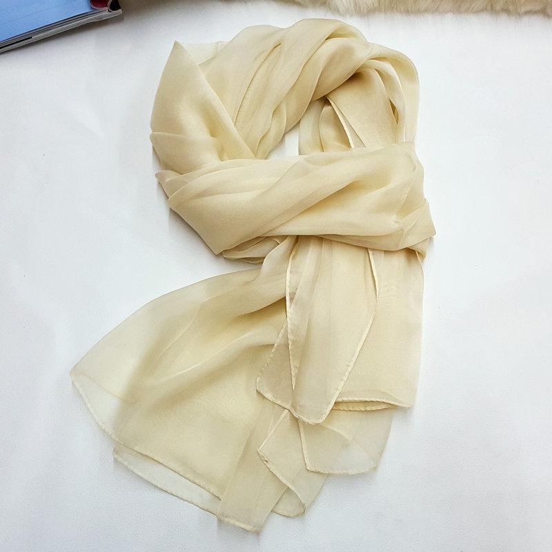 Элегантный шелковый шарф из шелка-тусса (mulberry silk) большого размера - Легкий аксессуар для четырех сезонов
