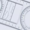 1Pcs Multi Functional 360 ° Movable Geometric Drawing Ruler For Primary School Mathematics Students Portable Transparent 3D Flat
