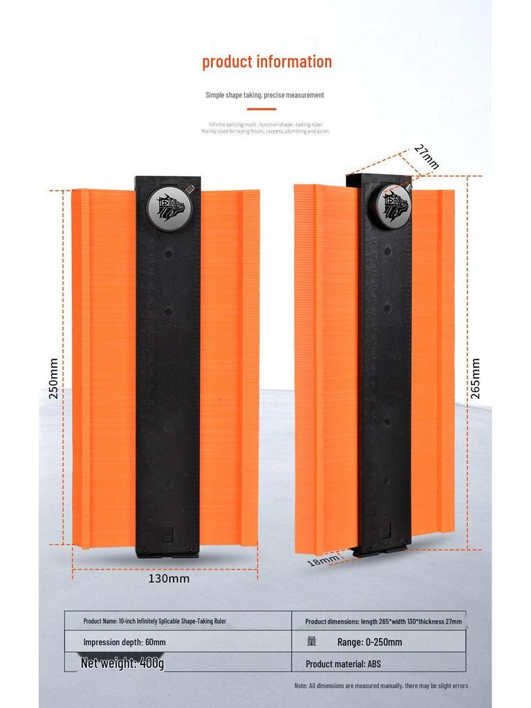 Блокируемый контурный шаблон: Неправильная дуговая линейка для деревообработки и измерений