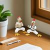 Yousheng 2Pcs Kung Fu Chicken Фигурка смоляная фигурка бойцового цыпленка человечек мультяшная скульптура животного для дома, офиса, внутреннего и наружного украшения сада орнамент