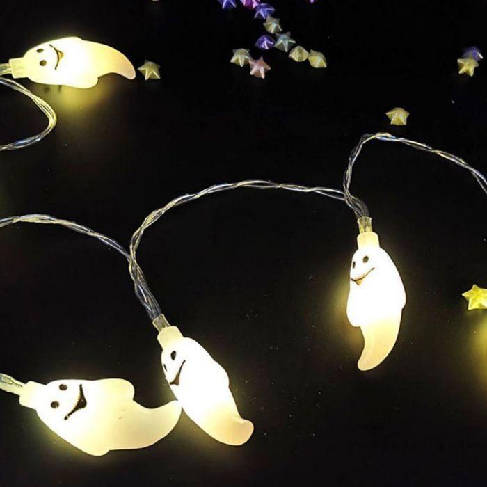 Guirlande lumineuse LED - AIMOONSA - fantôme - 3 m - 20 LED - Blanc chaud
