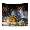 Supply Nordic Christmas Snow Town Fireworks Scenery Christmas Tree Tapestry Wall Mural