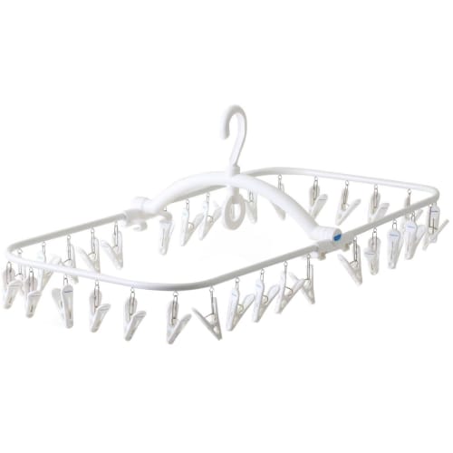 Freddy Leck 32-Piece Square Hanger, White | Stylish Stainless Steel Laundry Hanger, Drying Rack