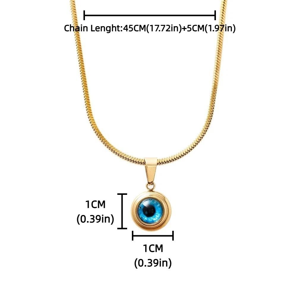 Waterproof Eye Necklace Titanium Demon Eye Earrings Blue Eyes Choker Chain Lucky Jewelry