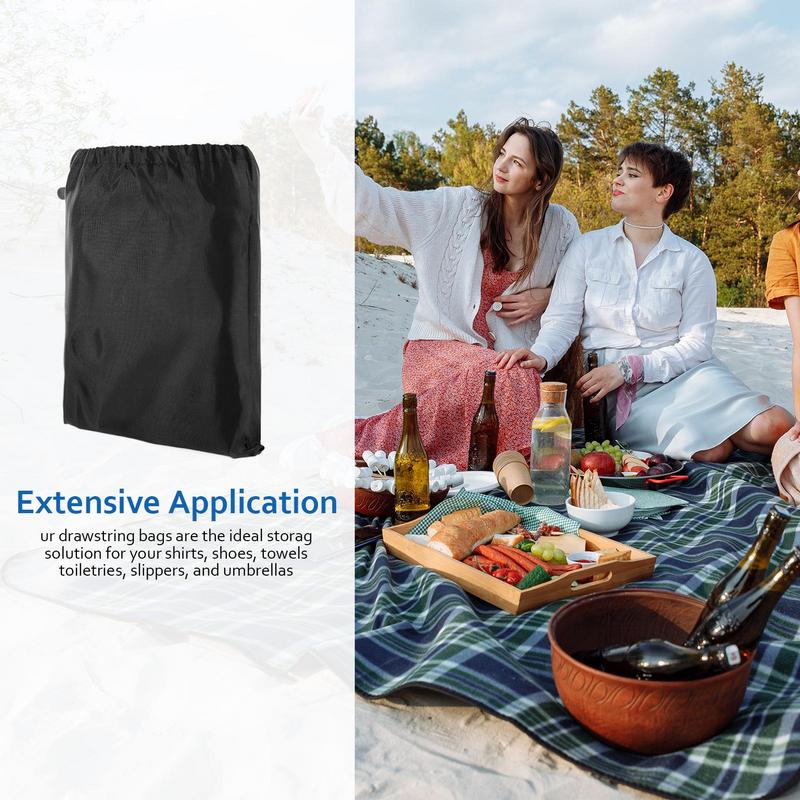 Waterproof Dustproof Drawstring Bag Black Polyester Bag Headset Data Cable Pouch Drawst Sporting Goods Pouch Organizer