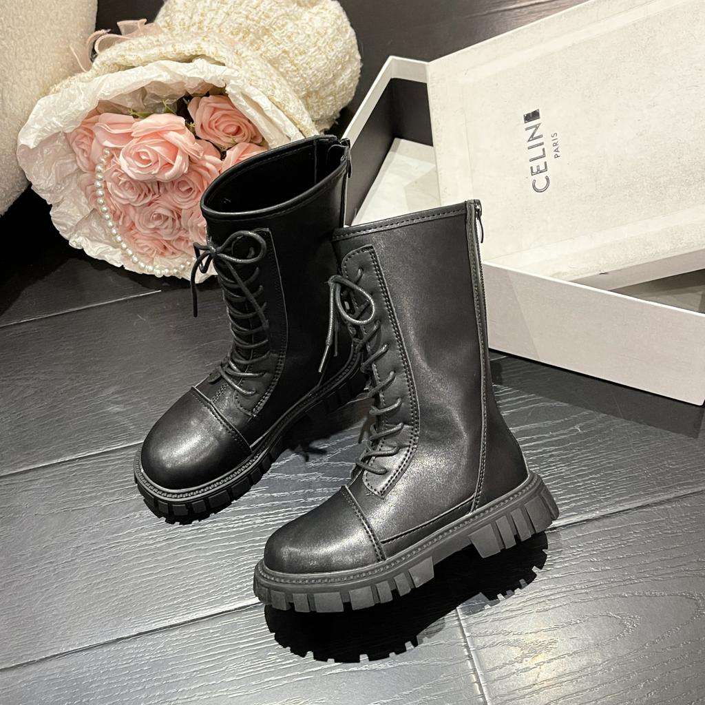 Девочки Сапоги Однотонные Детская Мода ПУ Простые Зимние и Осенние Новые Детские Сапоги для Выступлений Высокие Детский Подиум