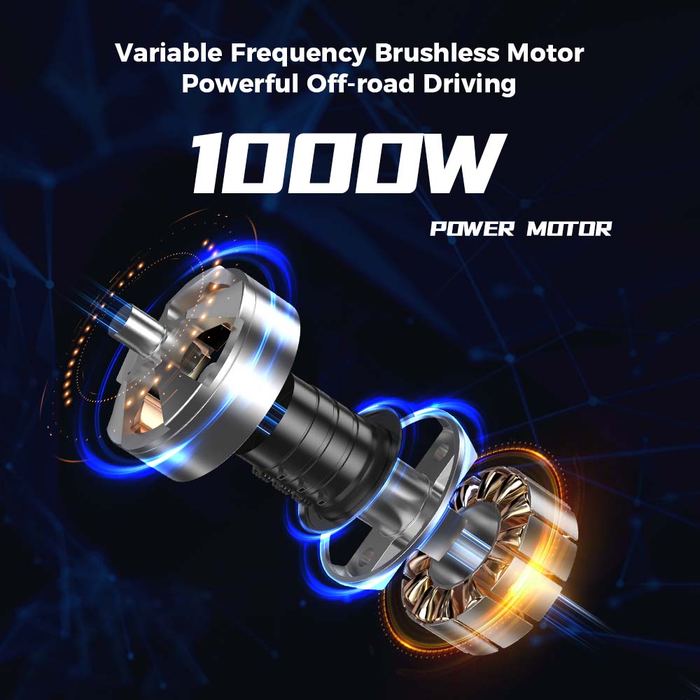 iScooter IX6 11-Inch Off-Road Rear Drive Electric Scooter 1000W Motor, 50-60KM Range, NFC Technology(NO ABE)