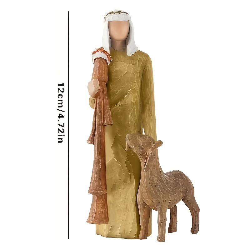 Рождественский набор место рождения рисованные фигурки статуи Домашнее скульптурное искусство Гостиная Спальня украшение стола Изделия из смолы Комната