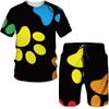 Summer Men's Trend Casual Tracksuits 3D Design Clothes Fashion Harajuku Oversized T-shirt Shorts Set 2 Piece Couple