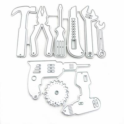 2 шт. DIY гаечный ключ, молоток, плоскогубцы, отвертка, пистолет, дрель, универсальный нож, бумага, ремесленный штамп, инструмент, комбинированные режущие штампы