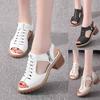 Shoelife Online Fashion Summer Leather Waterproof Sandals Casual Matte Retro All-match Shoes for Women