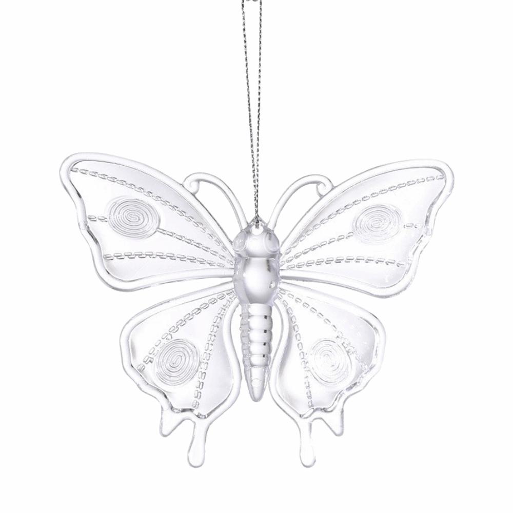 Clear Acrylic Christmas Ornaments Snowflake Christmas Decor Holiday Hanging Pendant  Indoor Room
