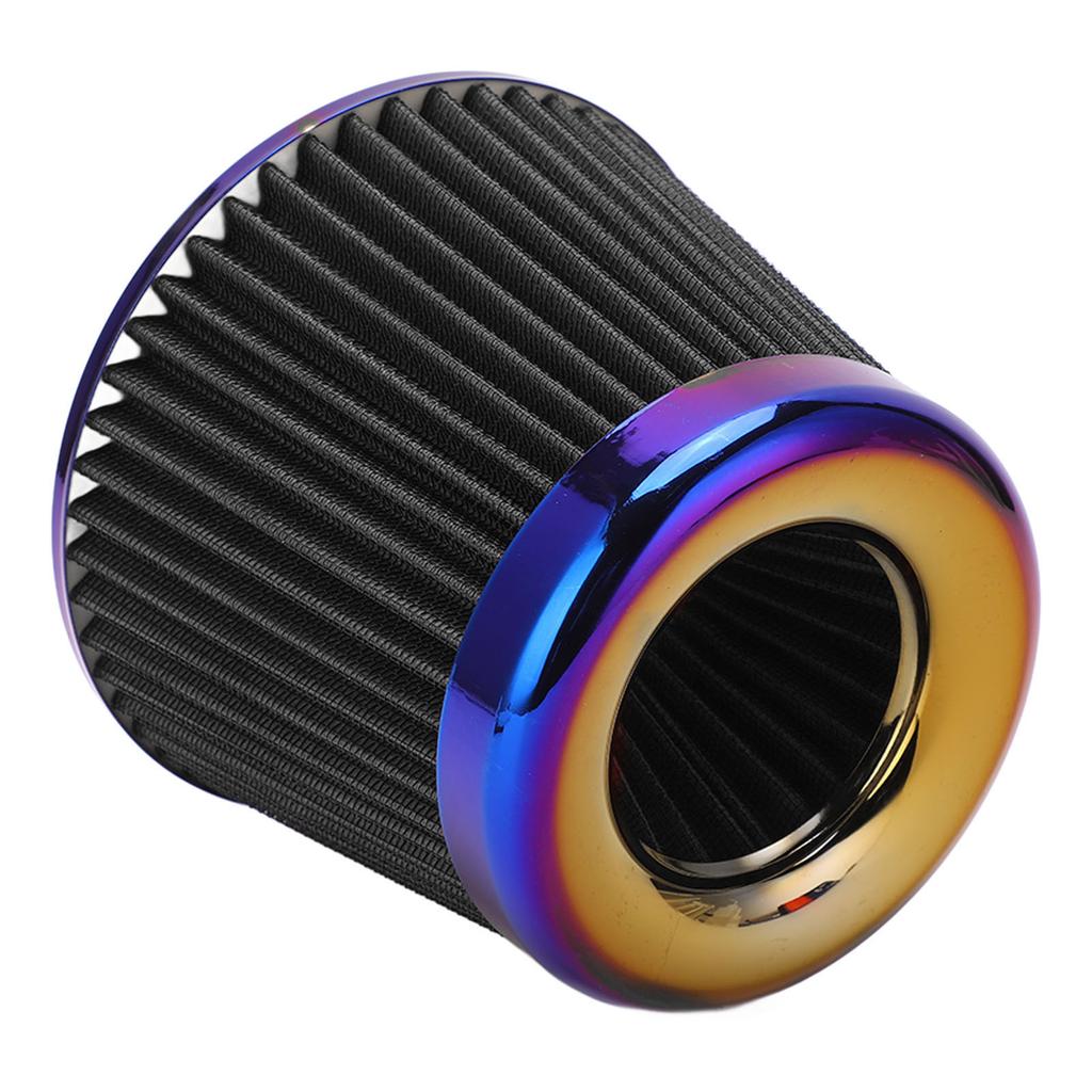 Автомобильный воздушный фильтр 3 дюйма 76 мм Высокопроизводительный Моющийся Многоразовый Конусный Универсальный Аксессуар Черный