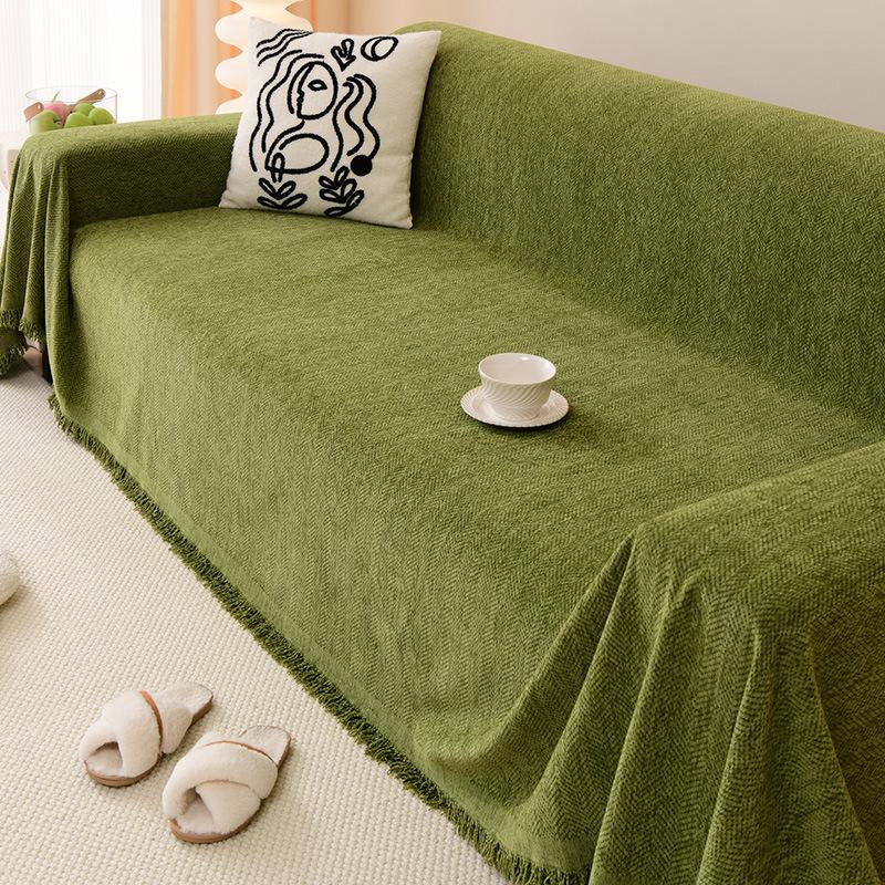 Универсальный диван из синели Four Seasons, цельный простой современный минималистичный однотонный сплошной цвет с полным покрытием, ткань для полотенец, спальня, гостиная