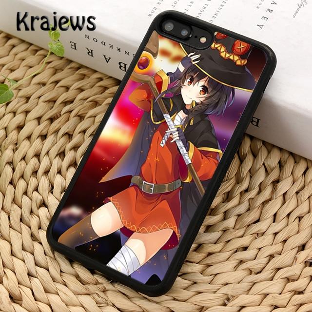 Чехол для телефона Krajews Konosuba Megumin с аниме Konosuba Megumin для iPhone 14 5 6s 7 8 plus X XR XS 11 12 13 pro max Samsung Galaxy S21 S22ultra