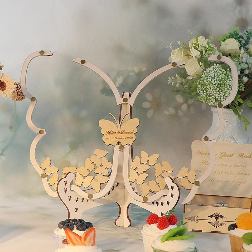 Butterfly Shape Butterfly Check-in Desk Custom Name Wedding Message Board Baby Shower