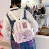 School Ita Bag Fashion Trends Transparent Zipper Backpack Preppy Style Soft Women Bags