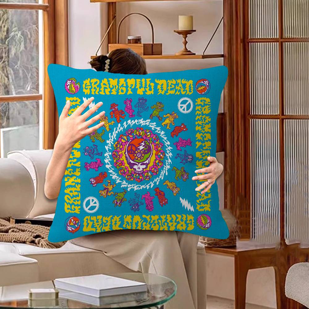 Rock Band G-Grateful-Dead Music Pillow Anime Pillow Sofa Bed Head Pillow Cover Cushion Cover 45X45 Cm Fashion