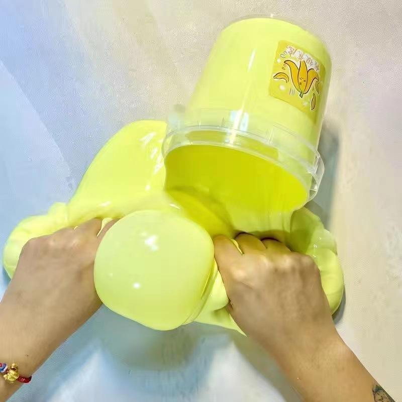 Soft Jelly Clay Liquid Slime Fake Water Squeeze Non Stick Milk Bucket Toy Stress Relief Sensory Toy Crunchy Slime