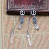 Angel Halo Goddess Chain Design With Natural Stone Decor Dangle Earrings Alloy Jewelry Elegant Style Reiki Energy Accessories