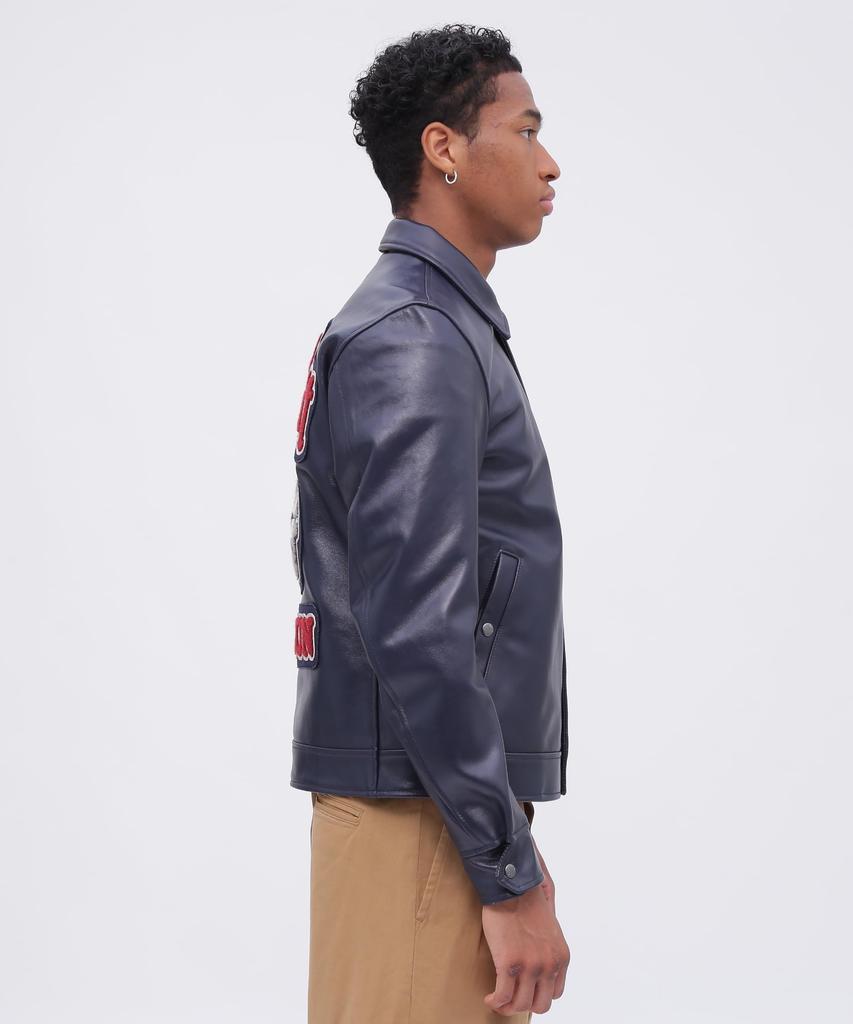 AVIREX Tomcat Leather Size XL Navy Men's Jacket, (120), (Product Code 783-4250005)