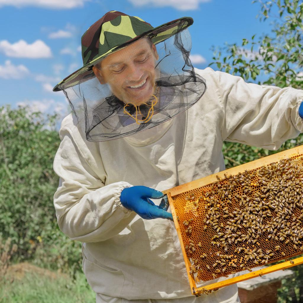 2 шт. Сетка от мошек Шляпа-вуаль в виде улья Сетчатая защита лица Шапочка-резинка Антимоскитная Пчеловодство