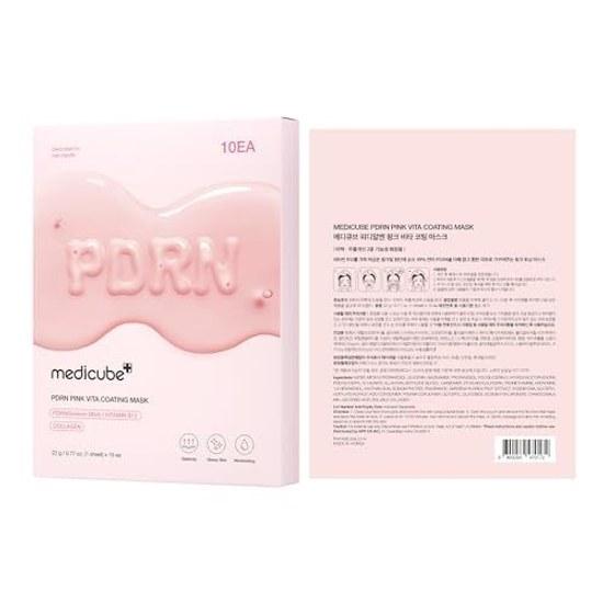 Medikube PDRN Розовая Витаминная Покрытие Маска-Патч Прозрачная Кожа Сияющая Увлажненная Увлажнение Ежедневный Заряд Влаги для Лица Корейская Косметика Уход за Кожей