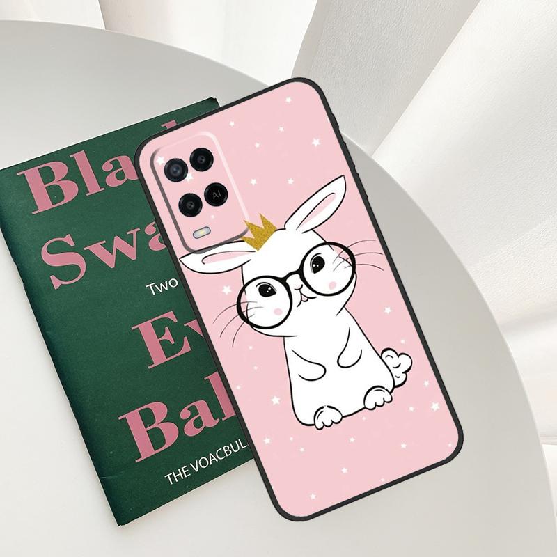 Мультяшный Кролик Заяц Чехол Для Oppo A52 A72 A76 A96 A54 A74 A94 A54S A57S A58 A78 A98 A57 A77 A15 A16 A17 Обложка